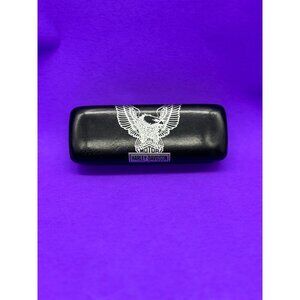 Harley Davidson Black Silver Clam Shell Classic Carrying Case Eyeglasses Sunglas